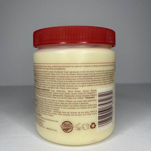 Queen Helene Cholesterol Hair Conditioning Cream 15 oz Dry Over processed Hair - Picture 2 of 4